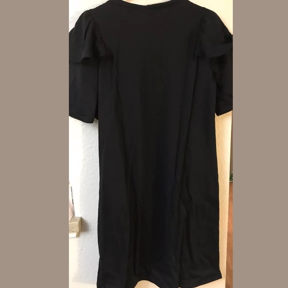 Halogen Black Ruffle Sweatshirt Dress - Picture 7 of 7
